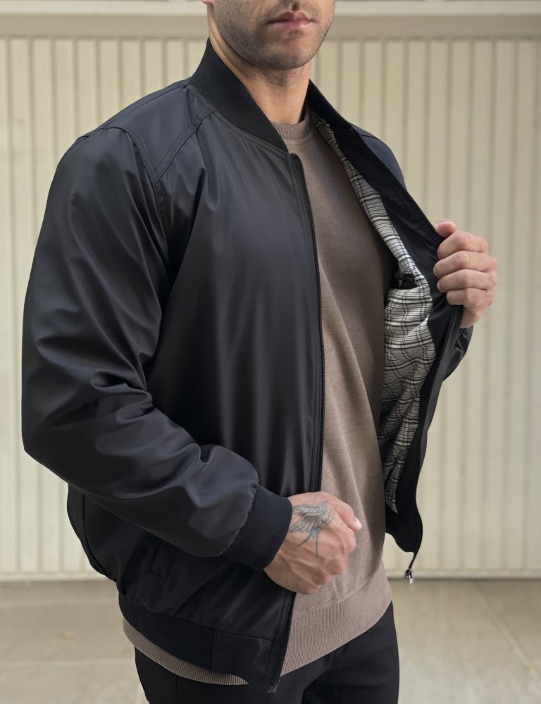 Ανδρικό μαύρο μπουφάν Bomber BC24913 φωτογραφία